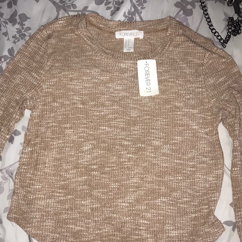 Forever 21 Cropped Tan long sleeve. BRAND NEW!❤️